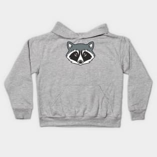 Kawaii Cute Raccoon Face Illustration Kids Hoodie